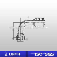 90 Elbow Metric Female Thread One Piece Non Skive Hydraulic Hose Fitting (20191-RW)